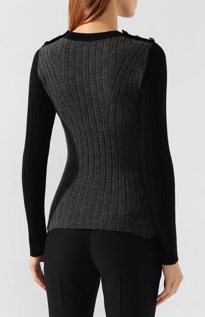 Шерстяной пуловер ALEXANDER MCQUEEN черного цвета по цене 125500 руб., арт. 595023/Q1AK4, фото 4 Шерстяной пуловер ALEXANDER MCQUEEN, арт. 595023/Q1AK4, фото 4