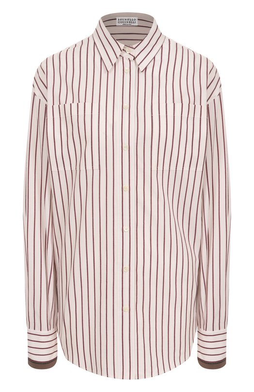 Хлопковая рубашка Brunello Cucinelli MA783RD616 Бордовый MA783RD616