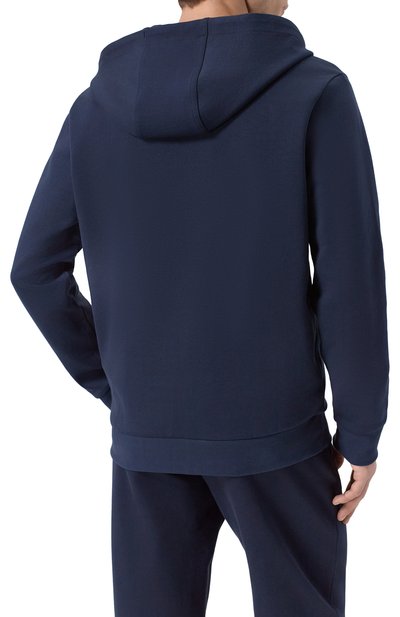 Хлопковая толстовка BOSS темно-синего цвета по цене 34950 руб., арт. 50555851, фото 4 Хлопковая толстовка BOSS, арт. 50555851, фото 4