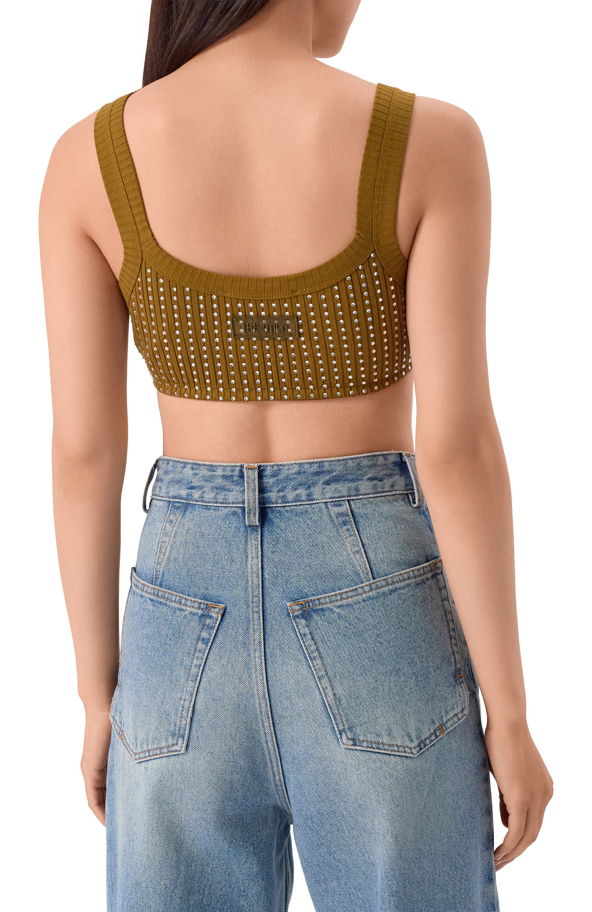 Топ с отделкой стразами THE ATTICO, арт. 251WCL00006/JJJ051TR, фото 4