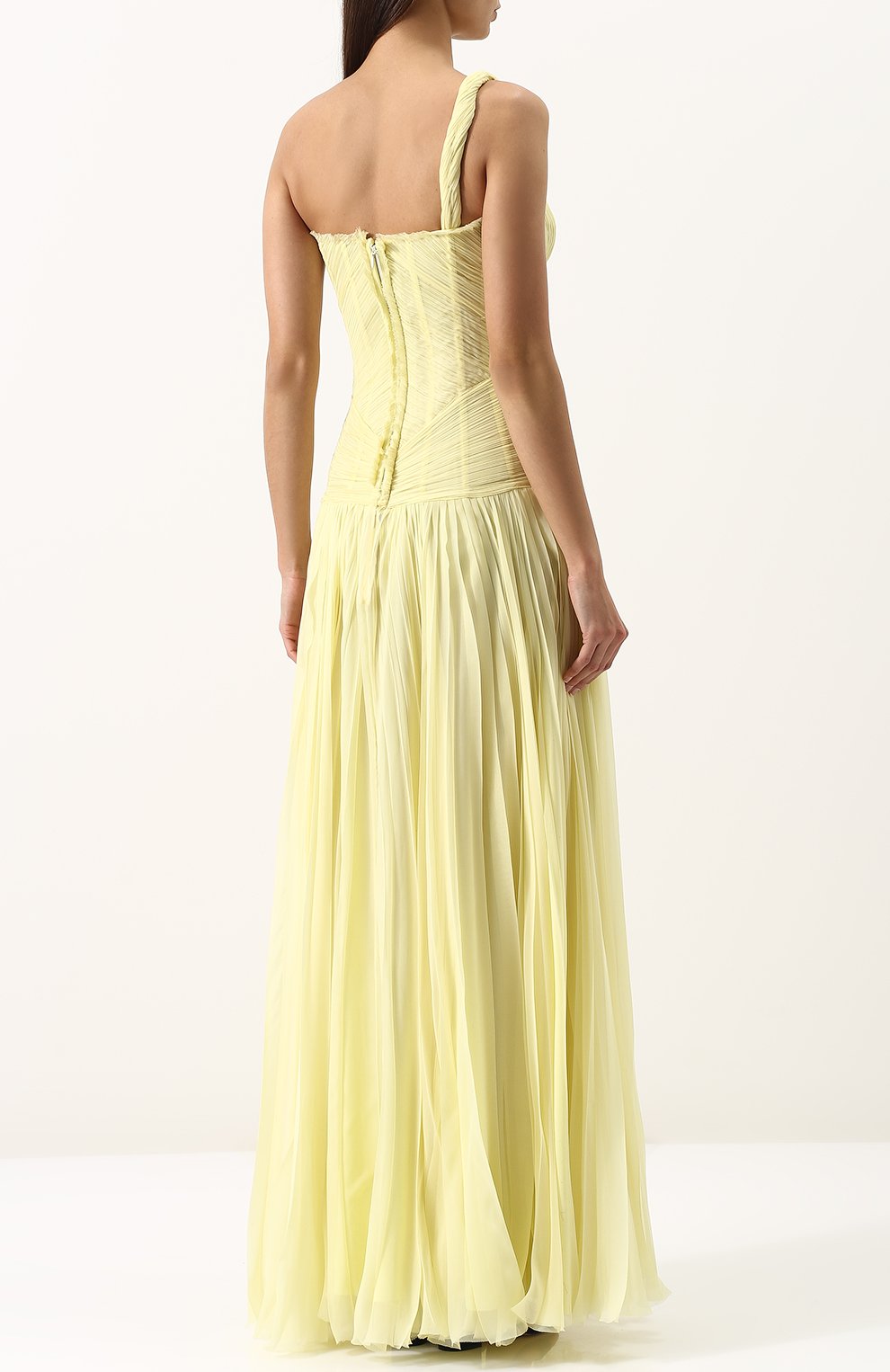 Шелковое плиссированное платье-макси ALEXANDER MCQUEEN, арт. 507660/QKB19, фото 4
