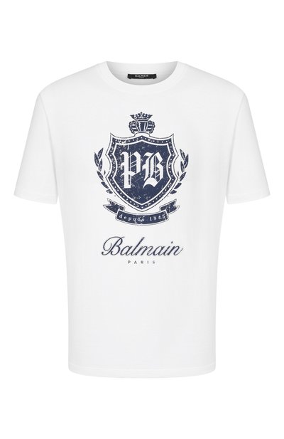 Мужская хлопковая футболка BALMAIN, арт. FH0EG000/GF33