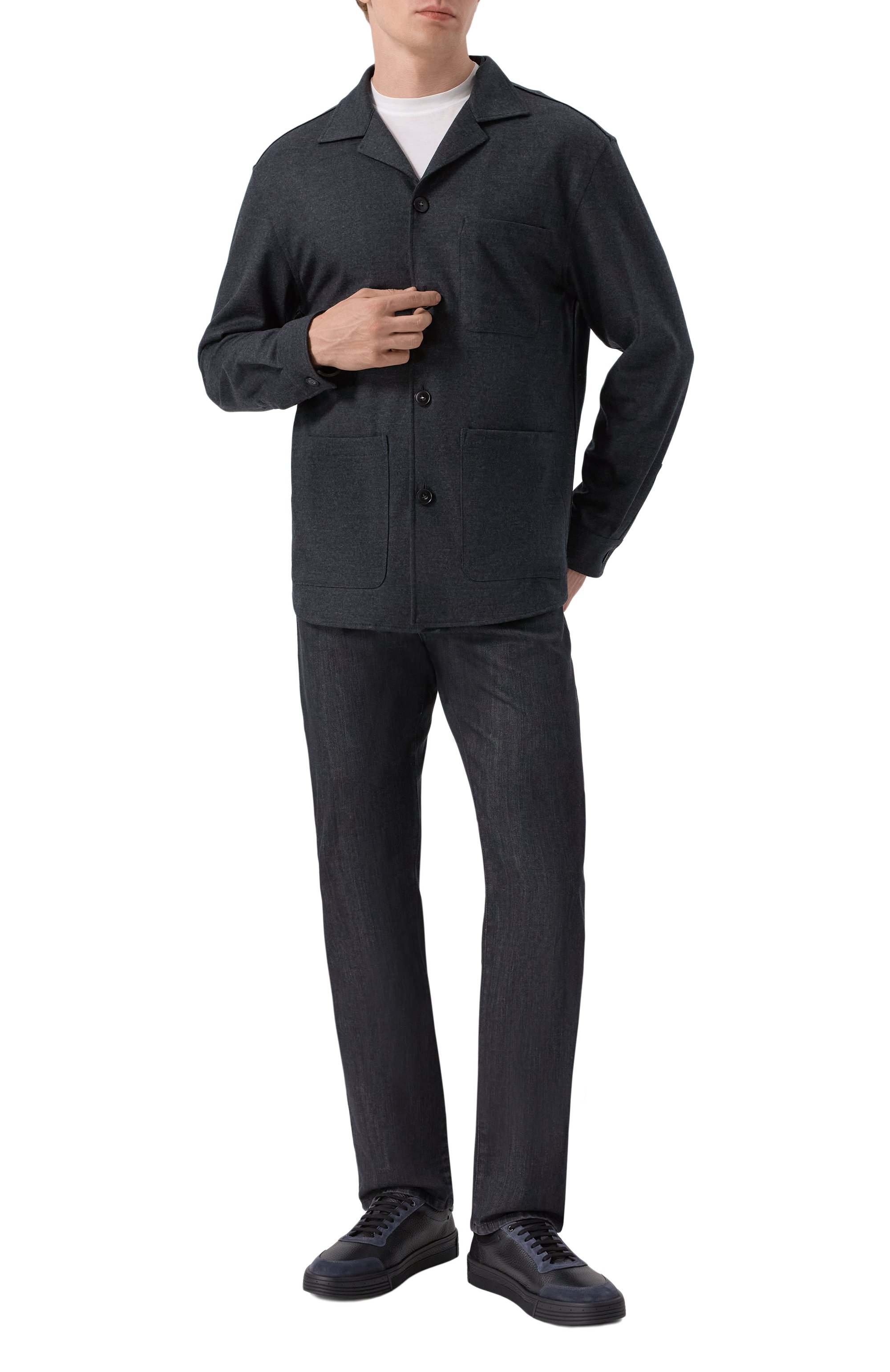 Кожаные кеды STEFANO RICCI темно-синего цвета по цене 123000 руб., арт. UV23_G6649/SDPVD, фото 2 Кожаные кеды STEFANO RICCI, арт. UV23_G6649/SDPVD, фото 2