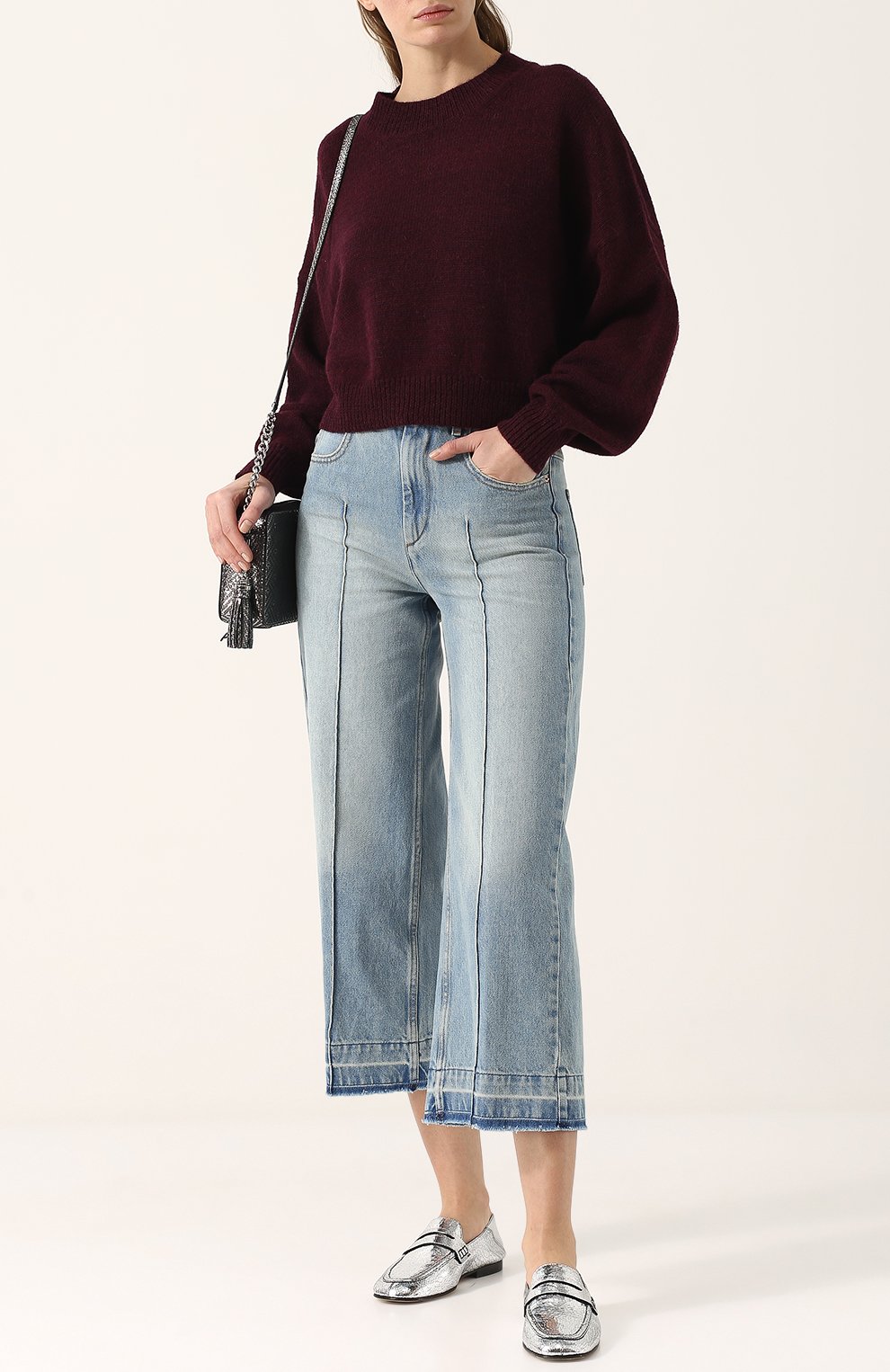 Укороченные расклешенные джинсы с потертостями ISABEL MARANT ETOILE, арт. PA0799-18P016E/CABRI0, фото 2