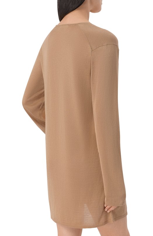 Платье из шелка и хлопка 12 STOREEZ 136948 Бежевый  136948 Фото 4