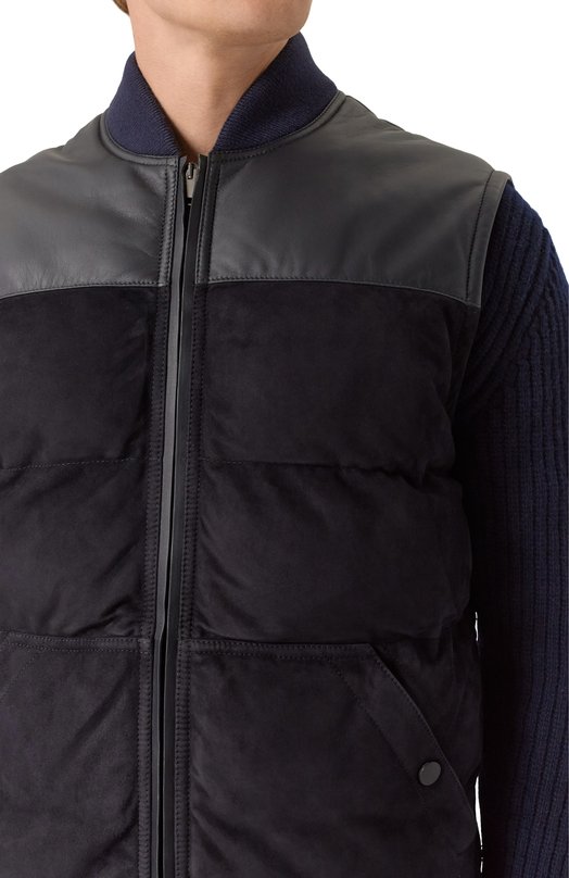 Замшевый жилет Brioni PUF60L/0D701 Синий  PUF60L/0D701 Фото 5
