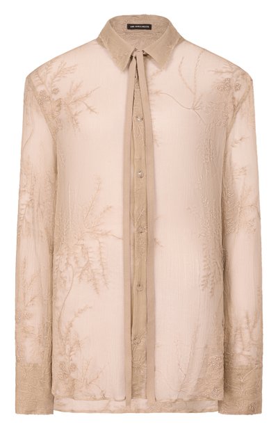 Мужская рубашка из шелка и хлопка ANN DEMEULEMEESTER, арт. B0013974/FA735