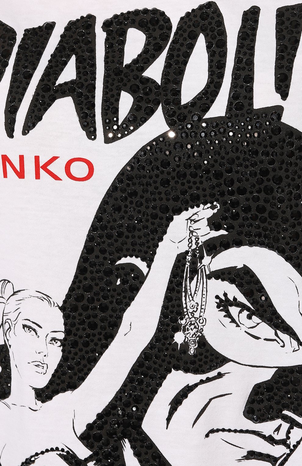 Хлопковая футболка PINKO белого цвета по цене 20650 руб., арт. 1L1099-Y5SN, фото 5 Хлопковая футболка PINKO, арт. 1L1099-Y5SN, фото 5