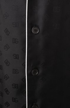 Мужская шелковая сорочка DOLCE & GABBANA черного цвета, арт. G5IF1T/FJ1JY | Фото 6 (Драгоценные камни: Проставлено; Материал внешний: Шелк; Длина (для топов): Стандартные; Материал сплава: Проставлено; Рукава: Длинные; Кросс-КТ: домашняя одежда)