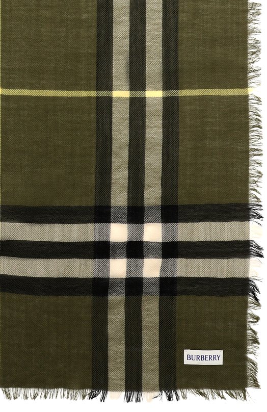 Шерстяной шарф Burberry 8112491 Хаки  8112491 Фото 4