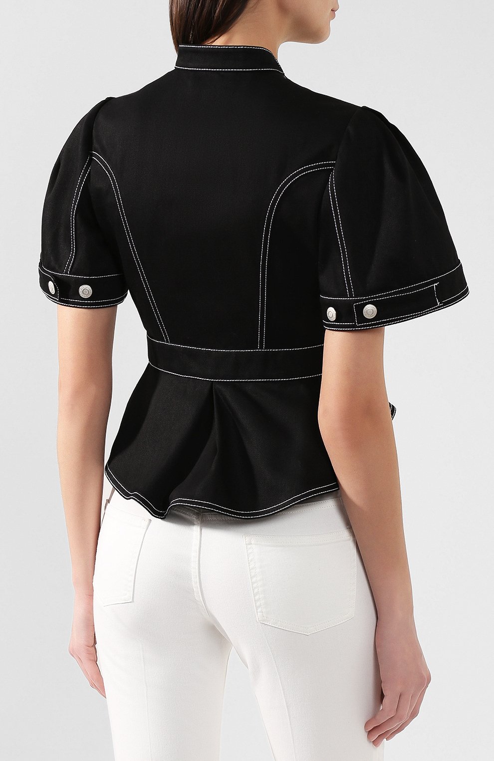 Джинсовый жакет ALEXANDER MCQUEEN черного цвета по цене 161000 руб., арт. 599175/QMAAM, фото 4 Джинсовый жакет ALEXANDER MCQUEEN, арт. 599175/QMAAM, фото 4