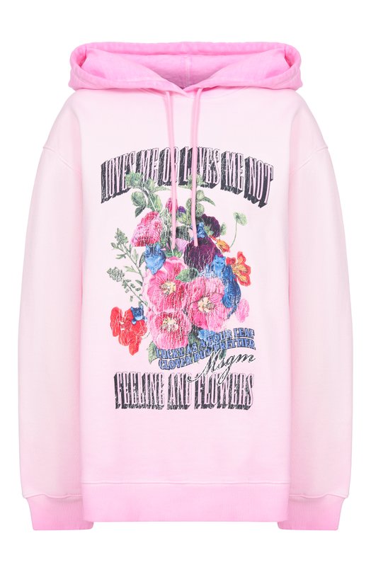 Хлопковое худи MSGM 4041MDM140SE/267287 Розовый 4041MDM140SE/267287