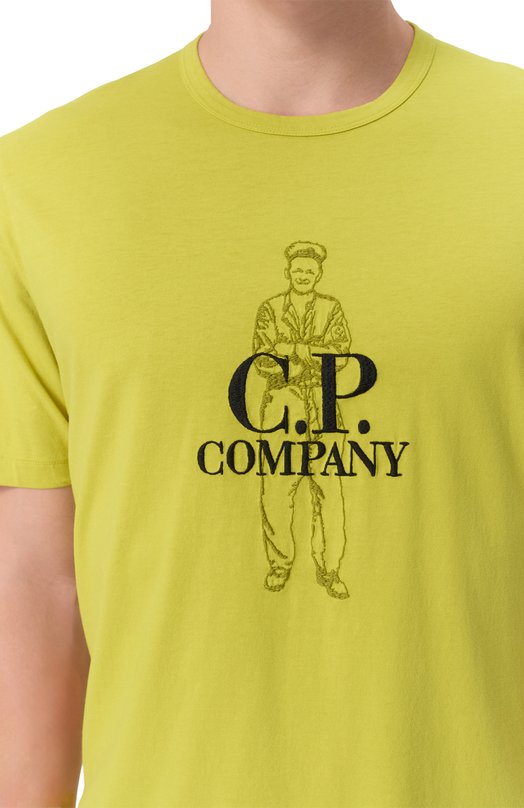 Хлопковая футболка C.P. Company 18CMTS288A0060570 Зелёный  18CMTS288A0060570 Фото 5