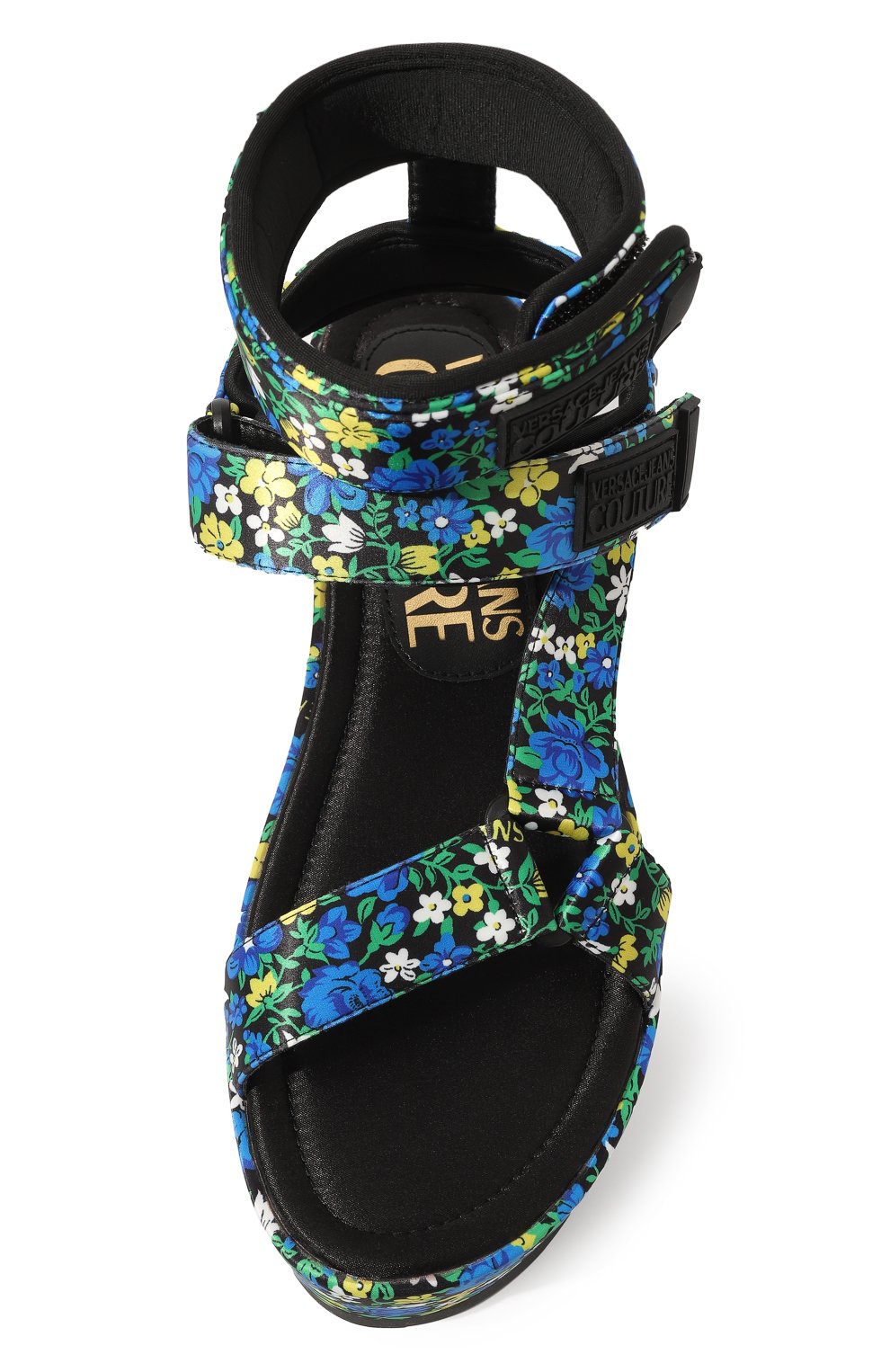 Текстильный босоножки VERSACE JEANS COUTURE, арт. 72VA3S09-F0ND0 MALL0RY DIS. 59 PRINTED SATIN BLU/Z, фото 6