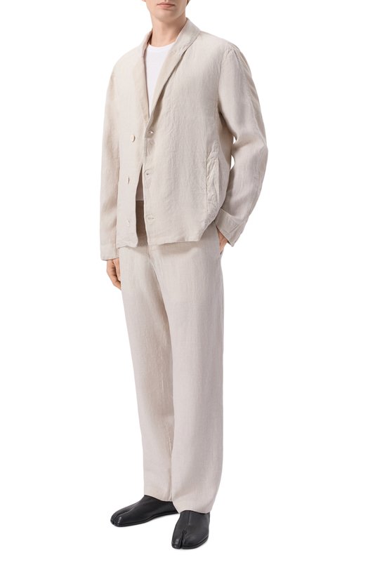 Пиджак изо льна и хлопка Transit CFUTRCD135 Кремовый  CFUTRCD135 Фото 2
