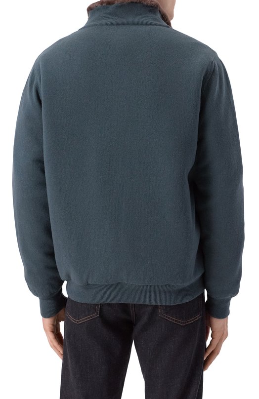 Кашемировый кардиган с подкладкой из овчины Kiton UMK1489K325 Зелёный  UMK1489K325 Фото 4