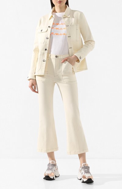 Хлопковая футболка ERMANNO ERMANNO SCERVINO белого цвета по цене 13400 руб., арт. 46T TS27 JC0, фото 2 Хлопковая футболка ERMANNO ERMANNO SCERVINO, арт. 46T TS27 JC0, фото 2