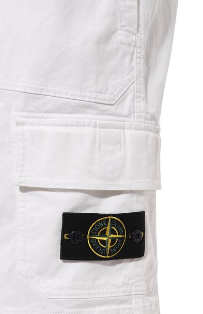 Хлопковые шорты STONE ISLAND белого цвета по цене 27900 руб., арт. 7815L0904, фото 5 Хлопковые шорты STONE ISLAND, арт. 7815L0904, фото 5