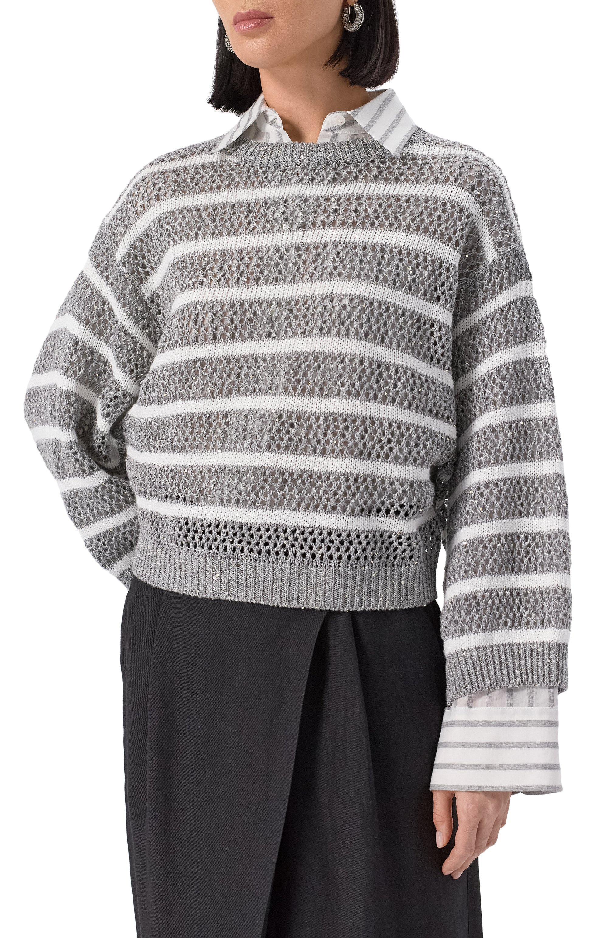 Льняной свитер BRUNELLO CUCINELLI, арт. MC0558900, фото 3