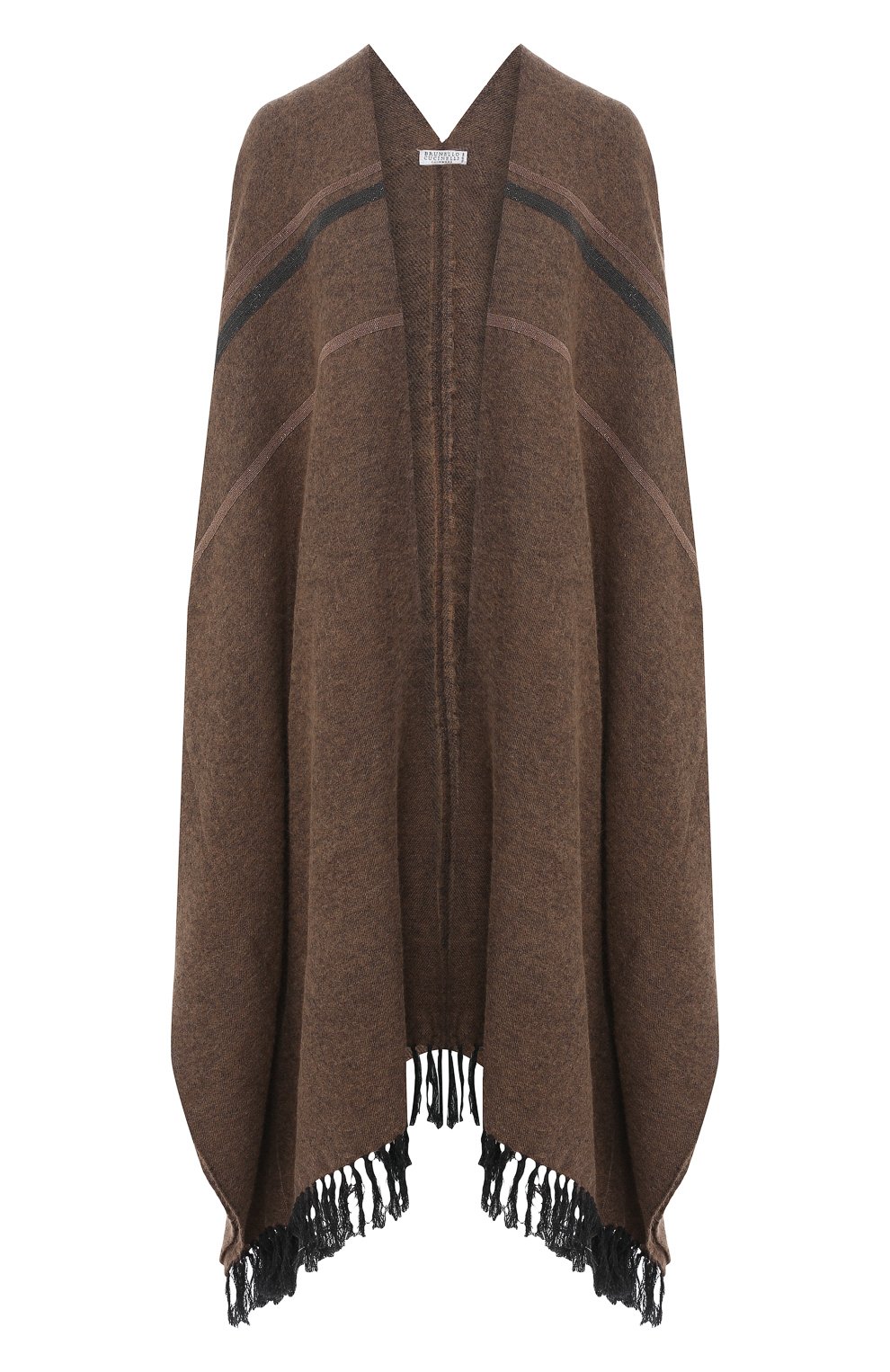 Накидка BRUNELLO CUCINELLI коричневого цвета по цене 320500 руб., арт. MSCDARP63P, фото 1 Накидка BRUNELLO CUCINELLI, арт. MSCDARP63P, фото 1