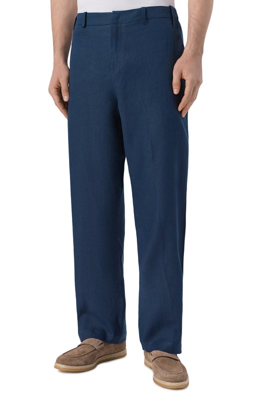 Льняные брюки Kiton UPKN088K0708H Синий  UPKN088K0708H Фото 3