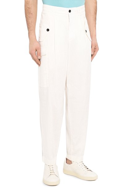 Брюки из смеси льна и хлопка GIORGIO ARMANI белого цвета по цене 78750 руб., арт. 0SGPP09X/T01FI, фото 3 Брюки из смеси льна и хлопка GIORGIO ARMANI, арт. 0SGPP09X/T01FI, фото 3