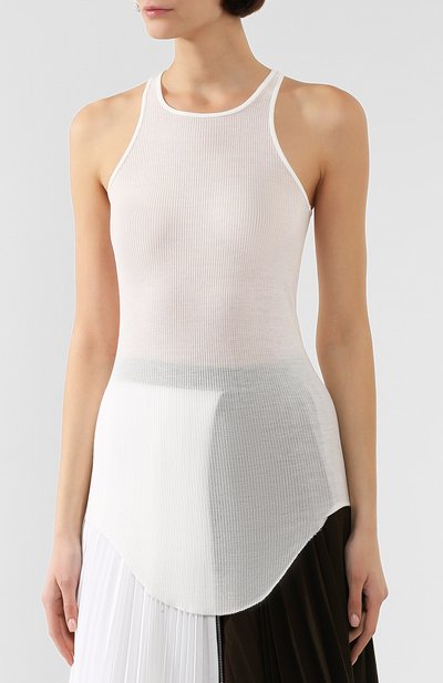 Майка из смеси вискозы и шелка RICK OWENS белого цвета по цене 22900 руб., арт. RP20S1101/RC, фото 3 Майка из смеси вискозы и шелка RICK OWENS, арт. RP20S1101/RC, фото 3