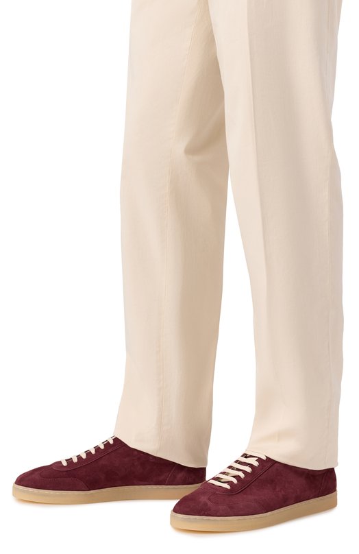 Замшевые кеды Brunello Cucinelli MZUSGGJ336 Бордовый  MZUSGGJ336 Фото 3