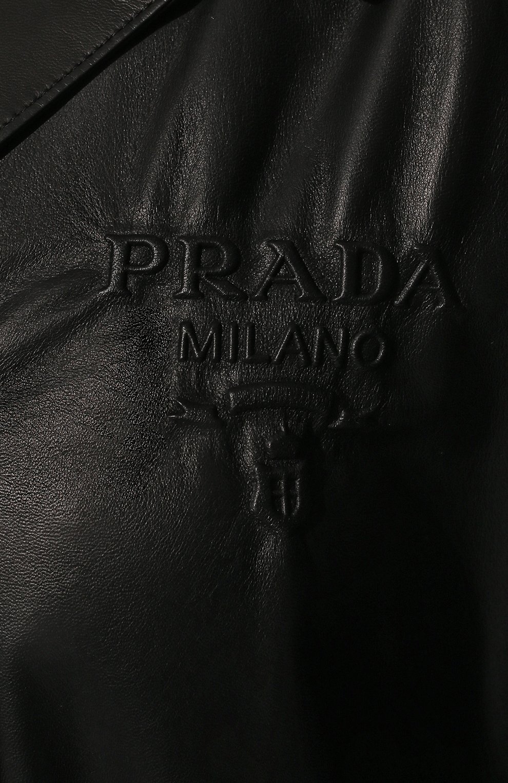 Кожаное пальто PRADA черного цвета по цене 700000 руб., арт. 56A028-08P-F0002, фото 5 Кожаное пальто PRADA, арт. 56A028-08P-F0002, фото 5