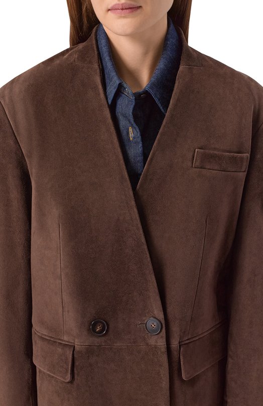 Замшевый жакет Addicted AS1004-1 Коричневый  AS1004-1 Фото 5