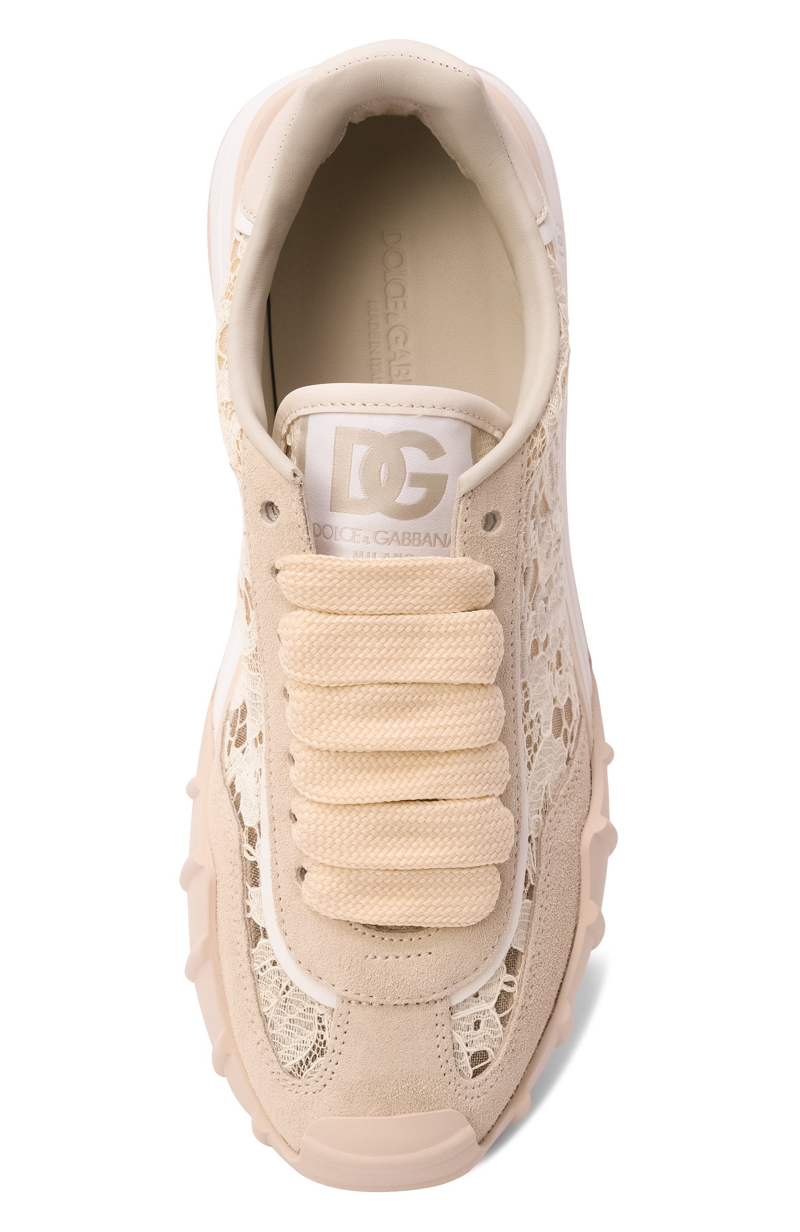 Комбинированные кроссовки dg athletic DOLCE & GABBANA бежевого цвета по цене 89950 руб., арт. CK2487/A3S64, фото 6 Комбинированные кроссовки dg athletic DOLCE & GABBANA, арт. CK2487/A3S64, фото 6