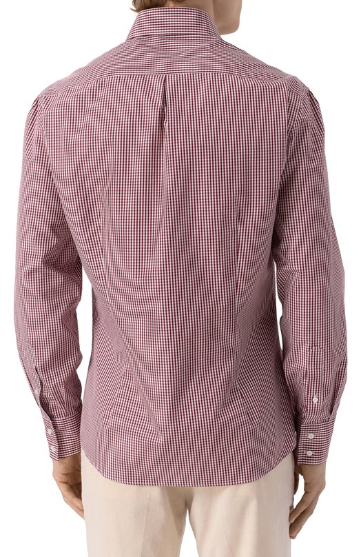 Хлопковая рубашка Brunello Cucinelli MY6451718 Бордовый  MY6451718 Фото 4