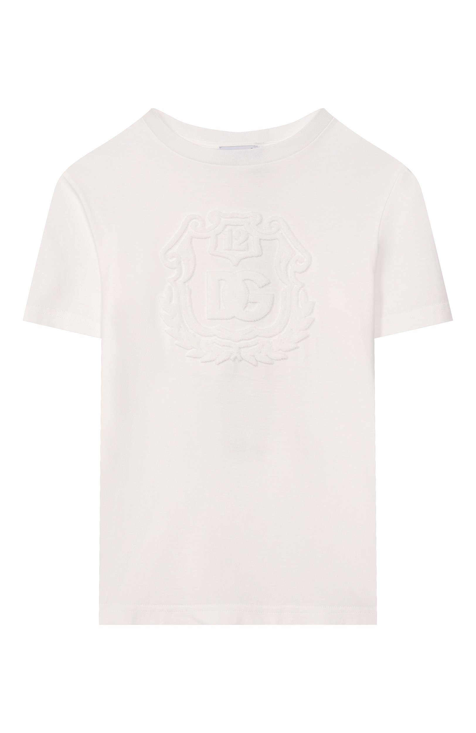 Хлопковая футболка DOLCE & GABBANA белого цвета по цене 29650 руб., арт. L4JTHU/G7P6R, фото 1 Хлопковая футболка DOLCE & GABBANA, арт. L4JTHU/G7P6R, фото 1