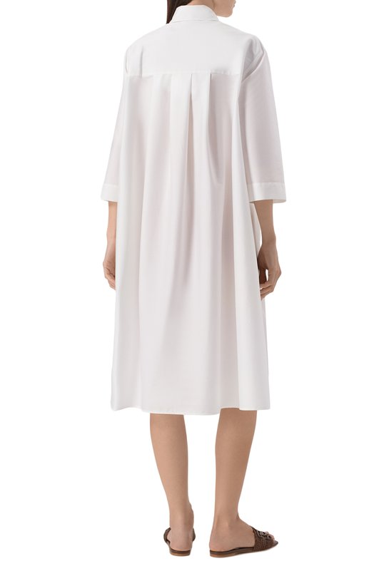 Хлопковое платье Max Mara SELLA 2516221039 Белый  SELLA 2516221039 Фото 4