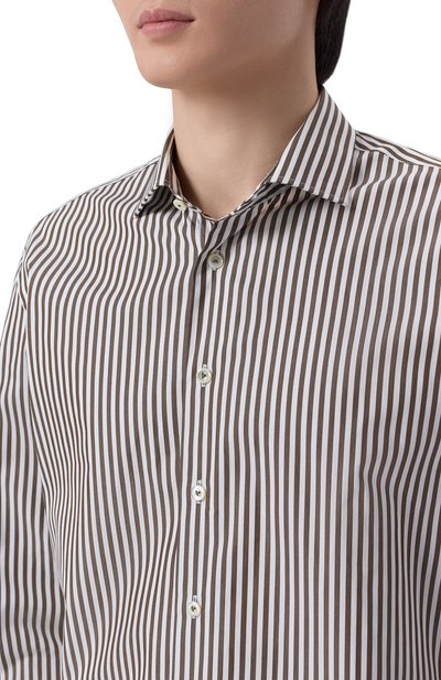 Хлопковая сорочка VAN LAACK темно-коричневого цвета по цене 28900 руб., арт. VL-RIK0S-SF/156296, фото 5 Хлопковая сорочка VAN LAACK, арт. VL-RIK0S-SF/156296, фото 5