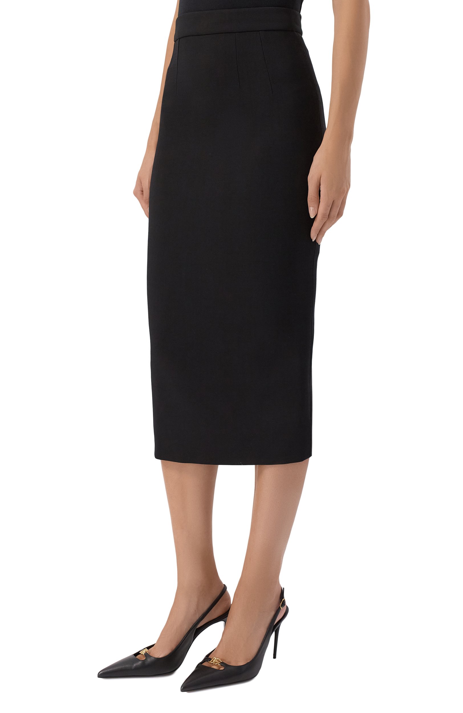 Шерстяная юбка DOLCE & GABBANA черного цвета по цене 123000 руб., арт. F4DEJT/FUBCE, фото 3 Шерстяная юбка DOLCE & GABBANA, арт. F4DEJT/FUBCE, фото 3