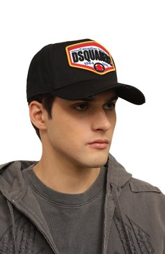 Мужская хлопковая бейсболка DSQUARED2 черного цвета, арт. BCM0763/05C00001 | Фото 2 (Нос: Не проставлено; Материал: Хлопок, Текстиль; Материал сплава: Проставлено)