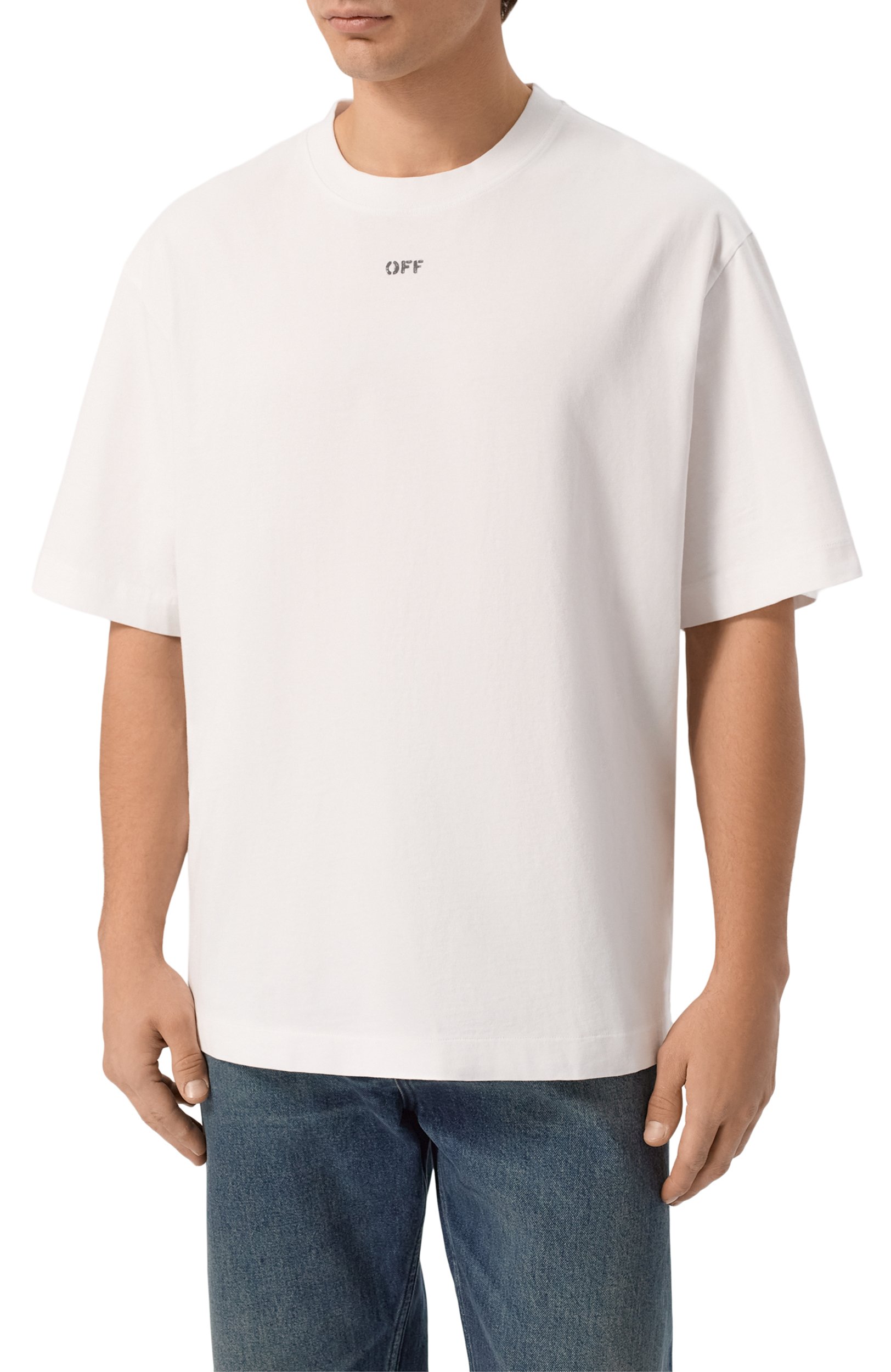 Хлопковая футболка OFF-WHITE, арт. 0MAA120F26JER00R1, фото 3