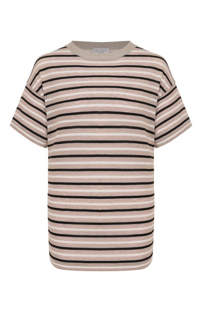 Женская льняная футболка BRUNELLO CUCINELLI, арт. M1T272300
