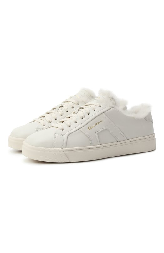 Кожаные кеды Santoni WBGG61419PNNPXWL Белый WBGG61419PNNPXWL