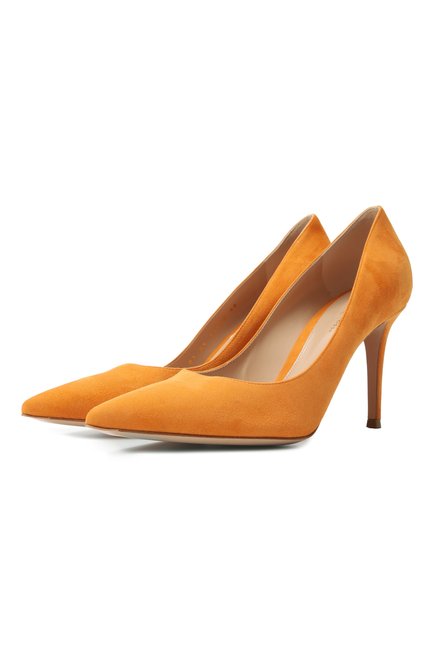 Женские замшевые туфли gianvito 85 GIANVITO ROSSI оранжевого цвета, арт. G24580.85RIC.CAMCARS | Фото 1 (Каблук высота: Высокий; Материал внутренний: Натуральная кожа; Каблук тип: Шпилька; Материал внешний: Натуральная кожа; Драгоценные камни: Проставлено; Подошва: Плоская; Материал сплава: Проставлено)
