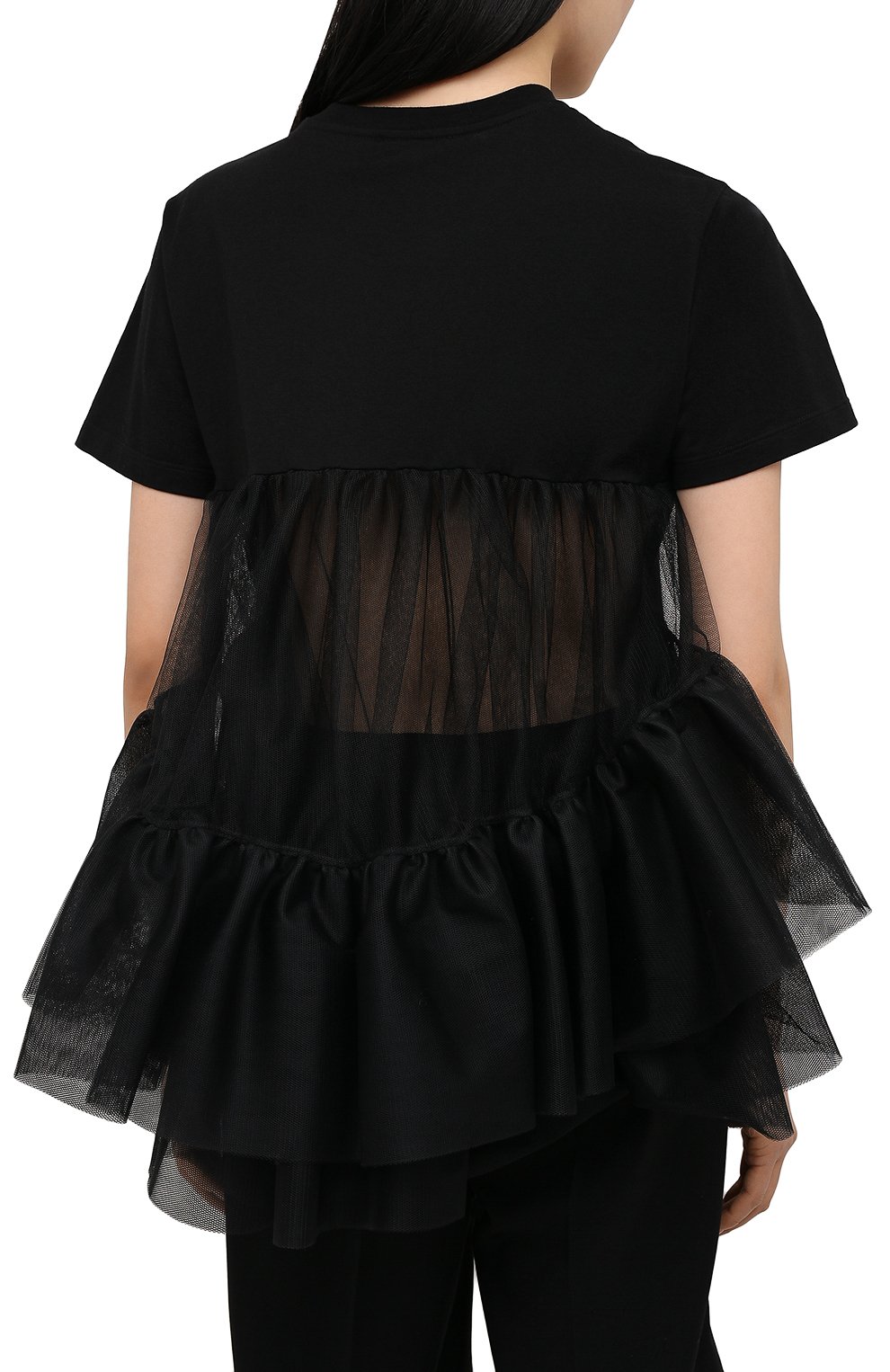 Хлопковая футболка ALEXANDER MCQUEEN черного цвета по цене 56550 руб., арт. 654009/QLAAA, фото 4 Хлопковая футболка ALEXANDER MCQUEEN, арт. 654009/QLAAA, фото 4