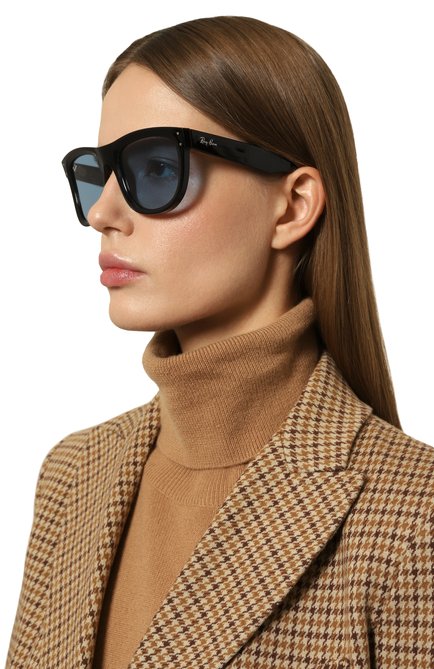 Женские солнцезащитные очки RAY-BAN черного цвета, арт. R0502S-667772 | Фото 2 (Нос: Не проставлено; Региональные ограничения белый список (Axapta Mercury): Не проставлено)