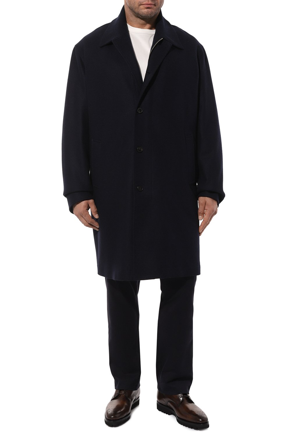 Пальто из шерсти и кашемира CORTIGIANI темно-синего цвета по цене 494000 руб., арт. 1AG637, фото 2 Пальто из шерсти и кашемира CORTIGIANI, арт. 1AG637, фото 2