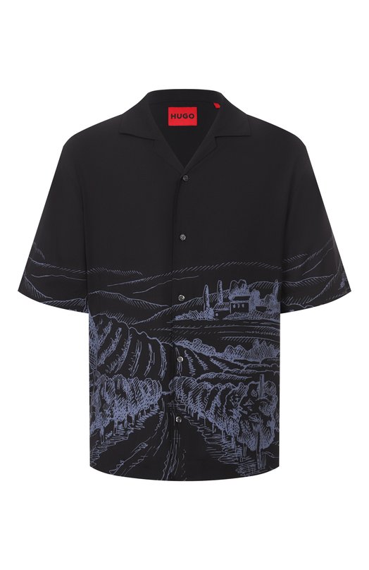 Рубашка из вискозы HUGO 50555785 Чёрный 50555785