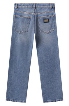 Детские джинсы DOLCE & GABBANA голубого цвета, арт. L42F81/LDC97/8-14 | Фото 2 (Нос: Не проставлено; Материал сплава: Проставлено; Детали: Потертости; Материал внешний: Хлопок; Ростовка одежда: 8 лет | 128 см, 10 - 11 лет | 140 - 146см, 16 лет | 164 см, 13 - 15 лет | 158 см)