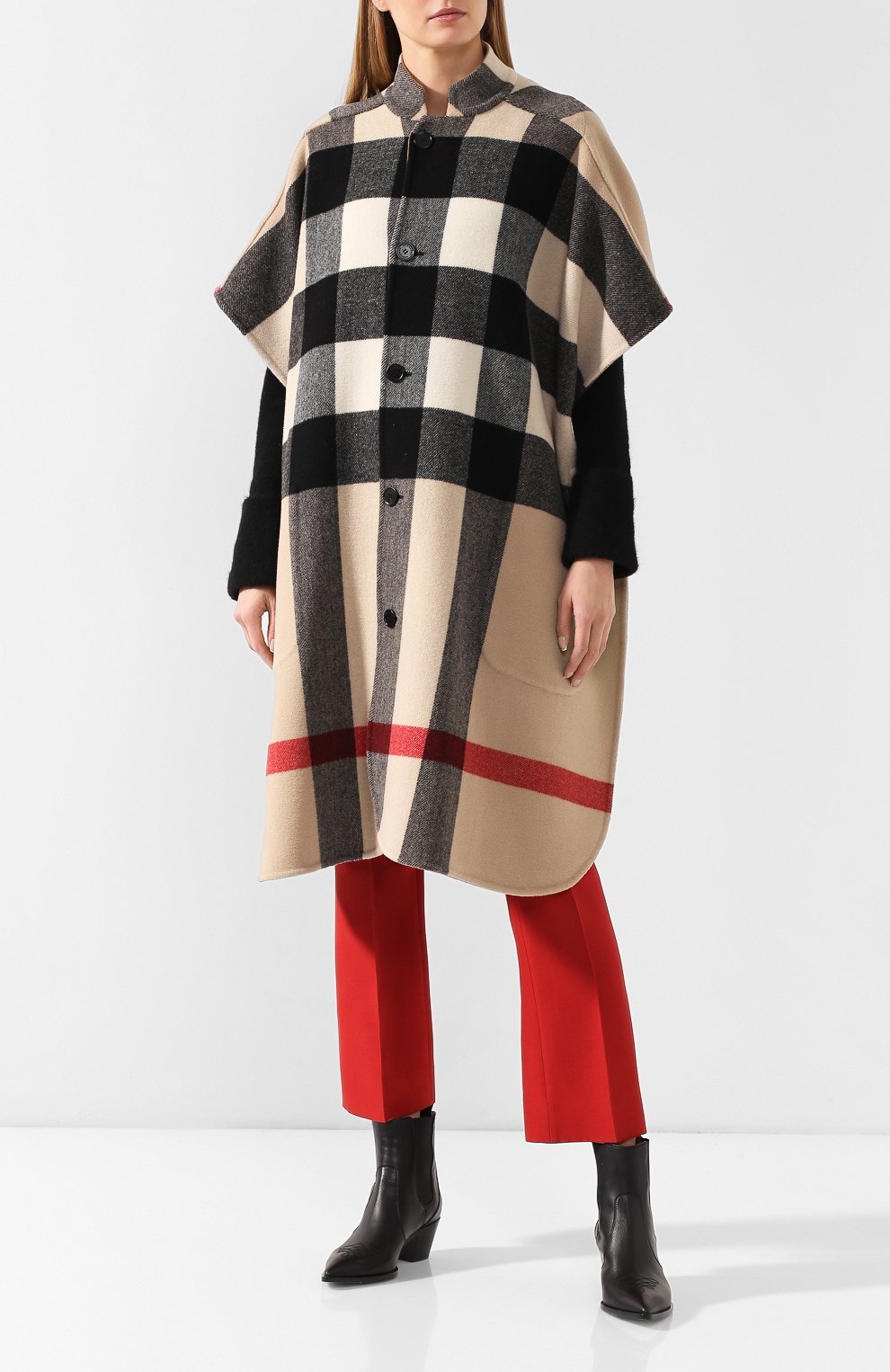Двустороннее пончо BURBERRY, арт. 8009862, фото 6