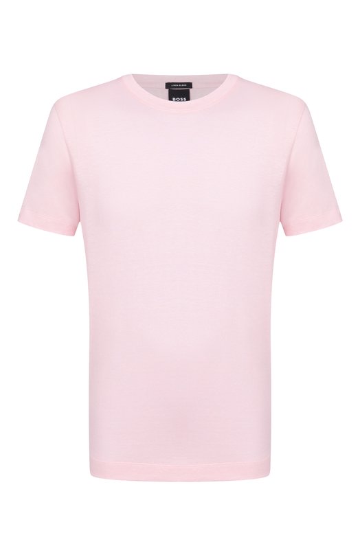 Футболка изо льна и хлопка BOSS 50559163 Розовый 50559163