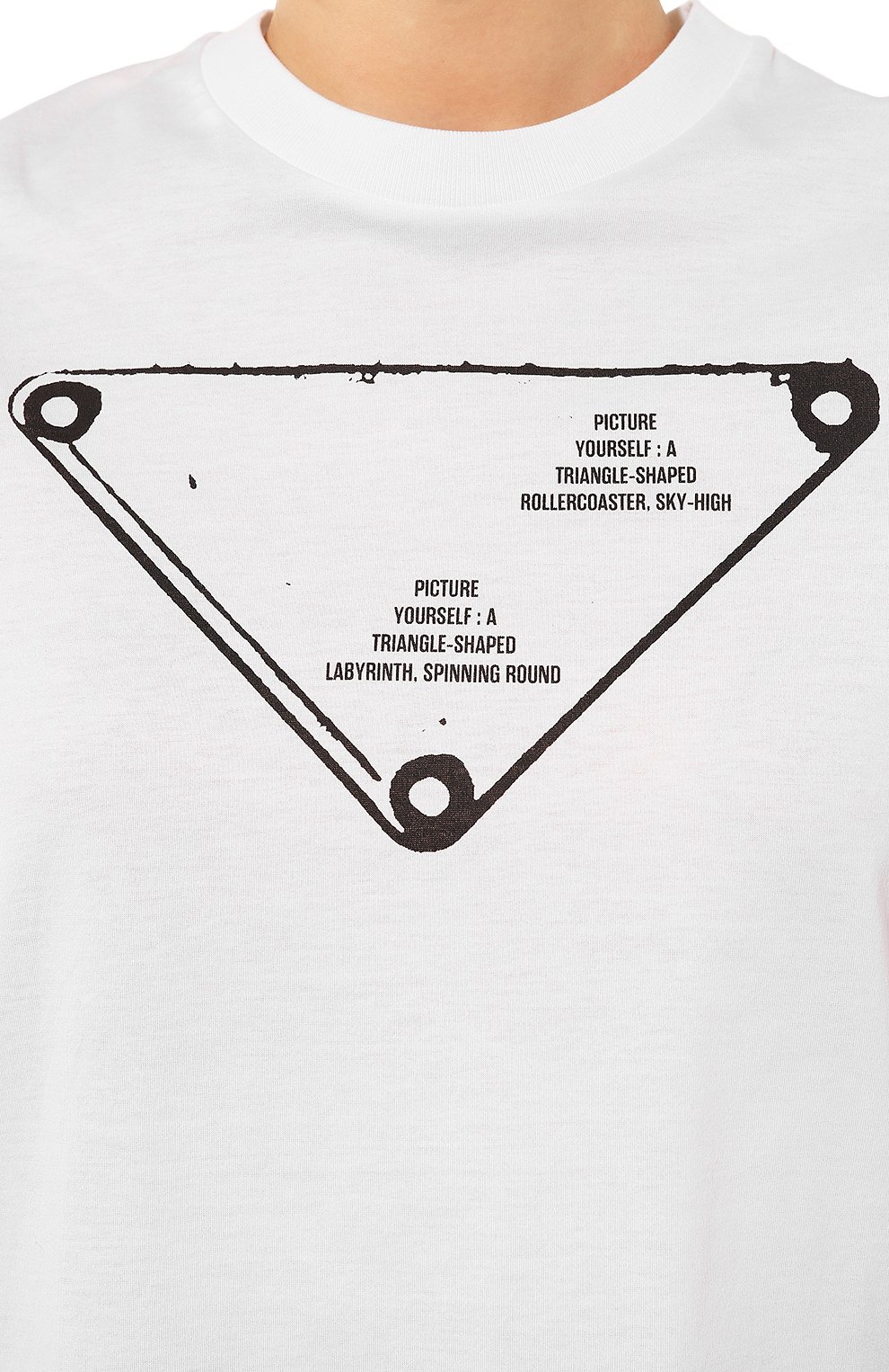 Хлопковая футболка PRADA белого цвета по цене 93000 руб., арт. 3552AM-1YSN-F0009-211, фото 5 Хлопковая футболка PRADA, арт. 3552AM-1YSN-F0009-211, фото 5