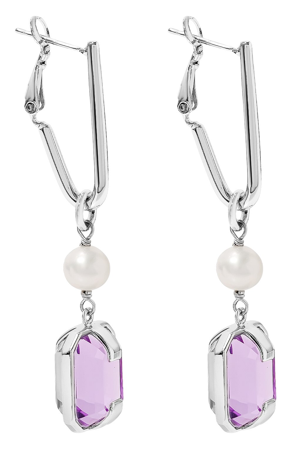 Серьги CRYSTALLINE JEWELLERY сиреневого цвета по цене 12760 руб., арт. 380WA, фото 3 Серьги CRYSTALLINE JEWELLERY, арт. 380WA, фото 3